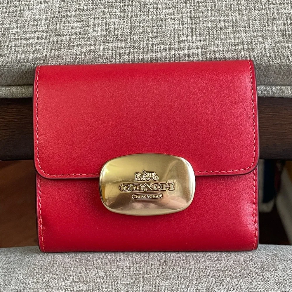 NWT！2PCS COACH Eliza Mini Carryall Bag（CW040）Gold/BoRed  and Eliza Wallet（CP254） - Picture 12 of 16